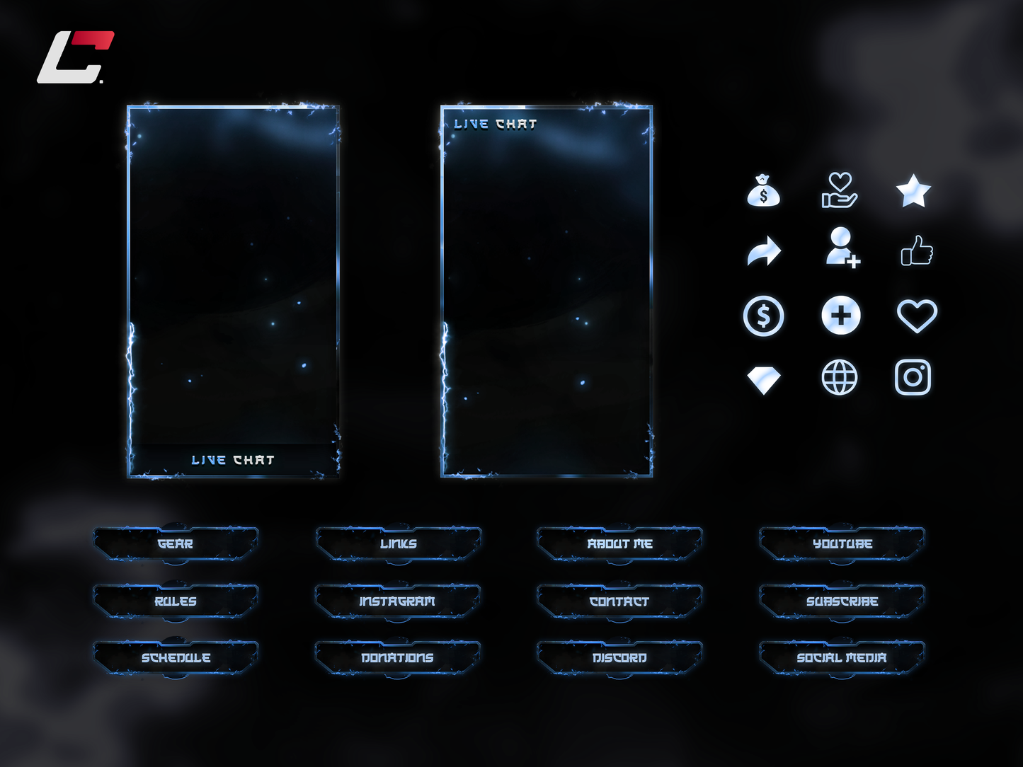 Blue Thunder Animated Twitch Overlays