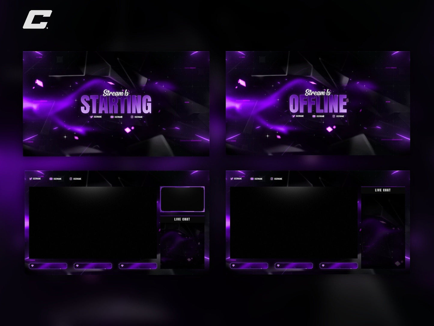 Purple Neon Stream Scenes