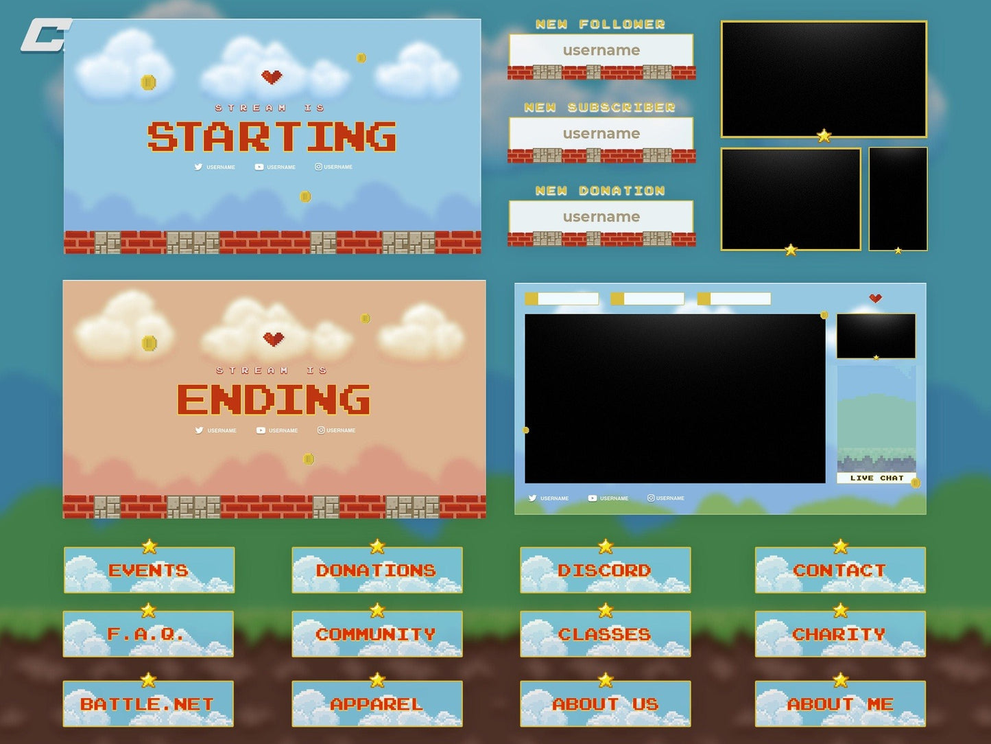 Pixel World Twitch Overlays