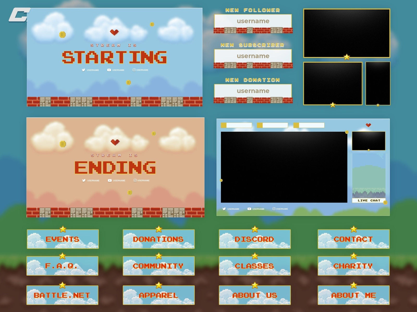 Pixel World Twitch Overlays