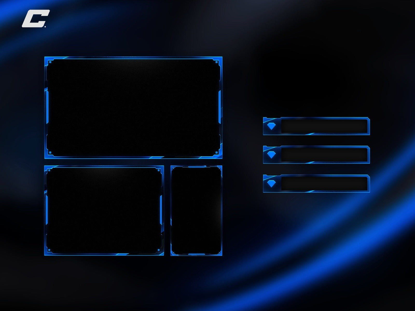 Blue Neon Webcam Overlay